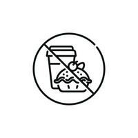 No food and drinks allowed line icon symbol. No eating line icon isolated on white background vector