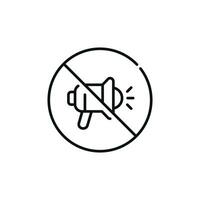 No megaphone line icon sign symbol isolated on white background vector