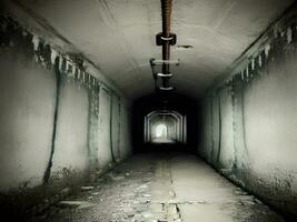 close up underground tunnel, old building photo