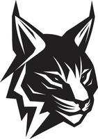 Noble Feline Majesty Black Vector Emblem Wildlifes Graceful Hunter Lynx Symbol