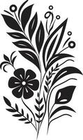 Black Vector Floral Icon A Timeless and Elegant Icon for Any Design Decorative Floral Design Icon A Black Vector Icon That Will Add a Touch of Femininity to Your Designs