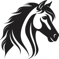 Iconic Stallion Majesty Monochrome Design Galloping Freedom Black Horse Emblem vector