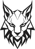 emblema de sigilo negro gato montés logo icónico lince majestad vector símbolo