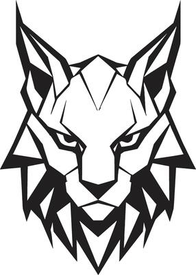Emblem of Stealth Black Wildcat Logo Iconic Lynx Majesty Vector Symbol