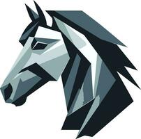 minimalista jinetes gracia negro emblema caballo majestad en monocromo logo diseño vector