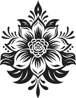 negro vector floral diseño icono un toque de elegancia añadir un florecer a tu diseños con esta negro vector floral icono