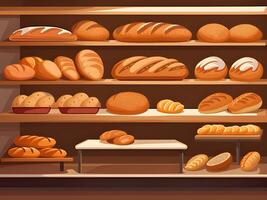 bakery products and bakery products in the store photo