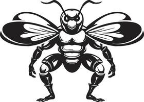 Noble Hornet Majesty in Black Logo Design Wildlifes Mighty Defender Vector Symbol