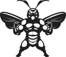 muscular mascota excelencia monocromo logo real protector embajador vector símbolo
