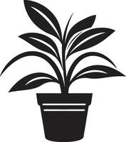 urbano oasis en negro logo símbolo elegante jardinería embajador monocromo vector