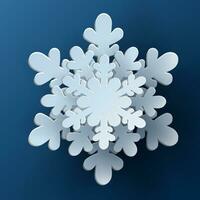 Vector white christmas paper cut 3d snowflake with shadow on blue colored background. Winter design elements for presentation, banner, cover, web, flyer, card, sale, poster, slide and social media.