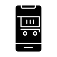 Empty cart icon, Mobile phone vector illustration, solid design pictogram. Can be used for UI, websites, mobile applications and online shop applications