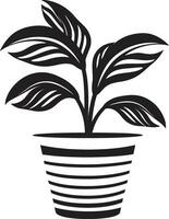 Majestic Majesty of Growth Vector Plant Pot Lush Oasis Silhouette Iconic Emblem