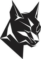 Grace and Power Black Lynx Emblem Elegance in Simplicity Iconic Feline vector