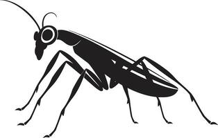 icónico mantis en monocromo vector símbolo salvaje belleza en negro mantid logo