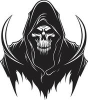 Regal Passage into the Unknown Emblematic Design Elegance in Shadow Grim Reaper Silhouette vector