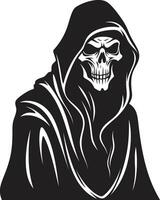 Noble Keeper of the Unseen Reaper Emblem Design Majestic Transition Iconic Reaper Icon vector