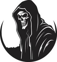 Serenity in the Shadows Reaper Vector Art Noble Keeper of Souls Black Emblematic Icon