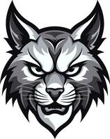 Elegant Wildcat Profile Iconic Logo Design Minimalist Lynx Silhouette Black Icon vector
