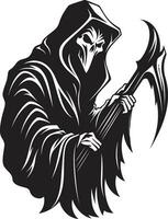 Harbinger of Fate Iconic Black Reaper Regal Reaper Majesty Emblematic Logo vector