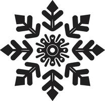 Noble Guardian of Snowfall Monochrome Emblem Ice Crystal Majesty in Simplicity Vector Snowflake