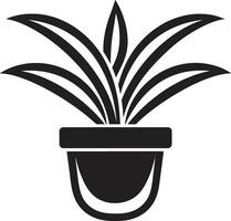 Minimalist Green Oasis Iconic Vector Pot Design Elegant Plant Majesty Monochromatic Pot Symbol