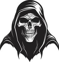 Iconic Enigma of the Afterlife Dark Reaper Serenity in the Shadows Emblematic Art vector