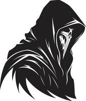 Elegant Reaper Ambassador Monochromatic Emblem Iconic Enigma of the Afterlife Dark Reaper vector