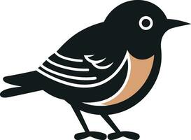 Elegant Avian Symbol Iconic Robin Vector Icon Feathered Majesty Monochromatic Bird Logo