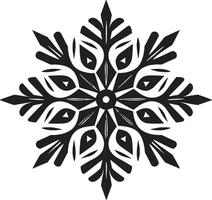 Ice Crystal Majesty in Simplicity Vector Snowflake Iconic Crystal Beauty Monochromatic Design