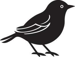 Simplistic Robin Serenade in Black Bird Symbol Icon of Robins Flight Emblematic Art Design vector