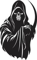 Regal Reaper Majesty Emblematic Logo Simplistic Elegance in Black Dark Icon vector