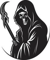 Eternal Silence Majesty Iconic Reaper Emblem Iconic Passage of the Beyond Monochromatic Icon vector