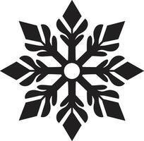 Timeless Elegance Stylish Snowflake Icon Simplistic Frost Monochromatic Snow Silhouette vector