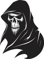 Souls Serenity in Black and White Emblematic Emblem Eternal Majesty of the Unknown Iconic Reaper vector