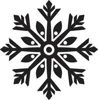real copo de nieve majestad emblemático emblema serenidad en negro y blanco glacial diseño vector