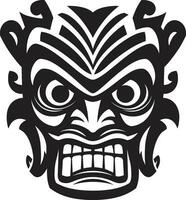 Cultural Icon of Tradition Tiki Vector Design Timeless Totem in Monochrome Iconic Logo