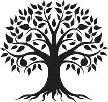 Simplistic Elegance Black Vector Tree Symbol of Green Majesty Emblematic Art