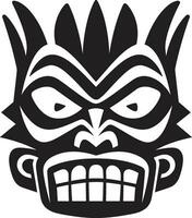 Tribal Majesty in Simplicity Vector Mask Iconic Tribal Artistry Monochromatic Design