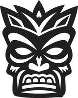 Icon of Cultural Richness Tiki Vector Logo Serenade in Simplicity Black Tiki Mask Emblem