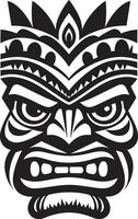 Tribal Majesty in Simplicity Vector Mask Iconic Tribal Artistry Monochromatic Design