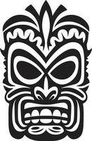 Tribal Masks Serenity Logo Symbol in Black Emblematic Cultural Excellence Vector Totem Icon