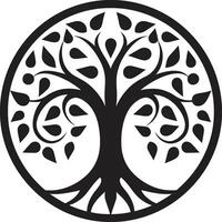 Timeless Canopy Majesty Modern Tree Emblem Regal Arboreal Icon Monochromatic Logo vector