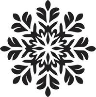 Noble Guardian of Snowfall Monochrome Emblem Ice Crystal Majesty in Simplicity Vector Snowflake