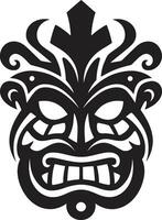 Iconic Symbol of Tribal Majesty Monochromatic Emblem Noble Totem Ambassador Stylish Vector Tiki Emblem