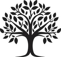 Simplistic Foliage Silhouette Emblematic Icon Natures Serenade Majesty Tree Logo Emblem vector