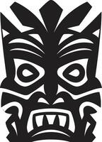 simplista tótem silueta emblemático tiki icono naturalezas espíritu tiki símbolo en monocromo diseño vector