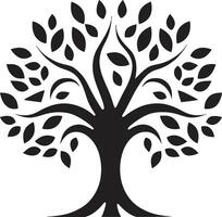 majestuoso emblema de naturaleza elegante icono simplista elegancia negro vector árbol