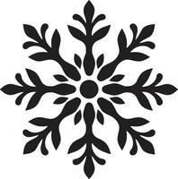 Elegant Symbol of Winters Beauty Monochrome Design Serenity in Snow Silhouettes Emblematic Emblem vector