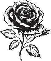 Elegance in Natures Finest Floral Symbol Noble Guardian of Roses Black Vector Design